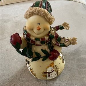 Home Interiors Collectible Festive Snowman Holiday Decor with Scarf
